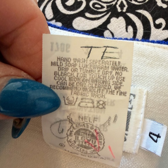 Leslie Fay Blue and White Knit Jacket - Picture 8 of 8